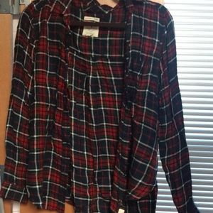 Navy and red flannel